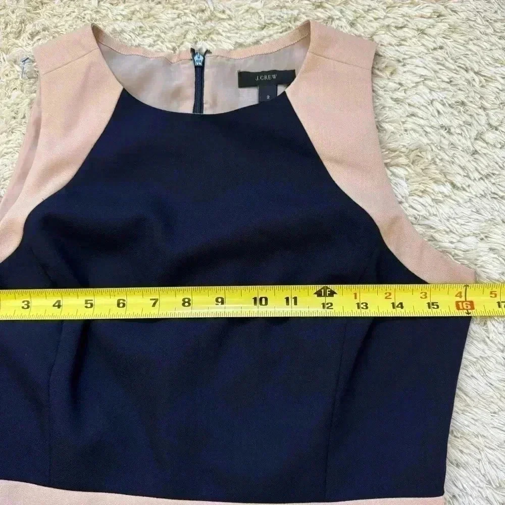 J.Crew Womens Navy Crepe Gwen Sleveless wool dress size 2